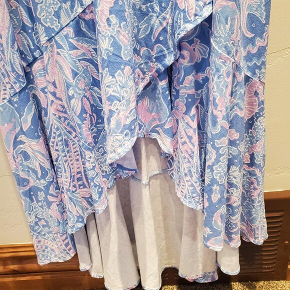 Lilly Pulitzer Moana Maxi High Low Soft Stretch Sleeveless Dress, Size L - Picture 4 of 5